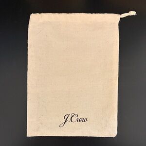 J. Crew Natural Canvas Drawstring Pouch with Logo